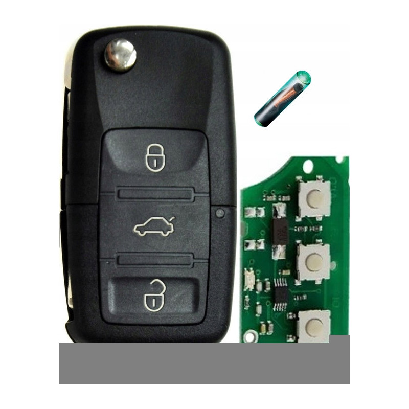 VOLKSWAGEN | SEAT | SKODA - KLUCZYK Z ELEKTRONIKĄ | PILOT 433MHz