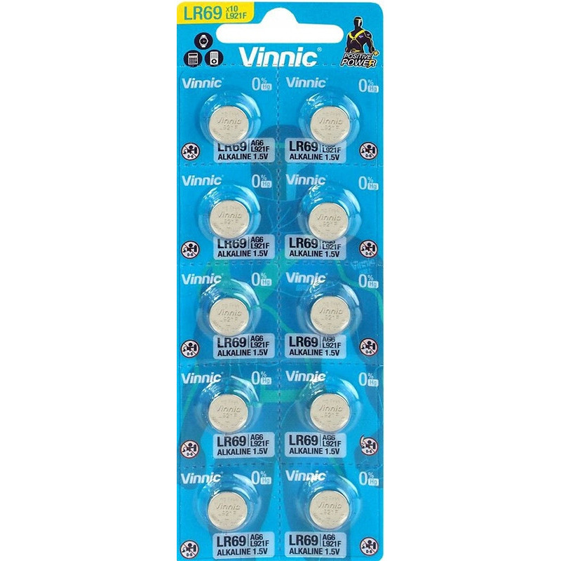 VINNIC LR69 - BATERIA ALKALICZNA | AG6 | L921 | 1.5V | 32mAh | 10 SZTUK