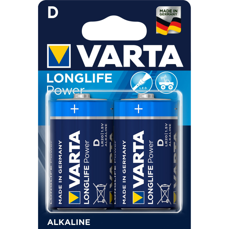 VARTA D - BATERIE ALKALICZNE | LR20 | R20 | 1.5V | 16500mAh | 2 SZTUKI