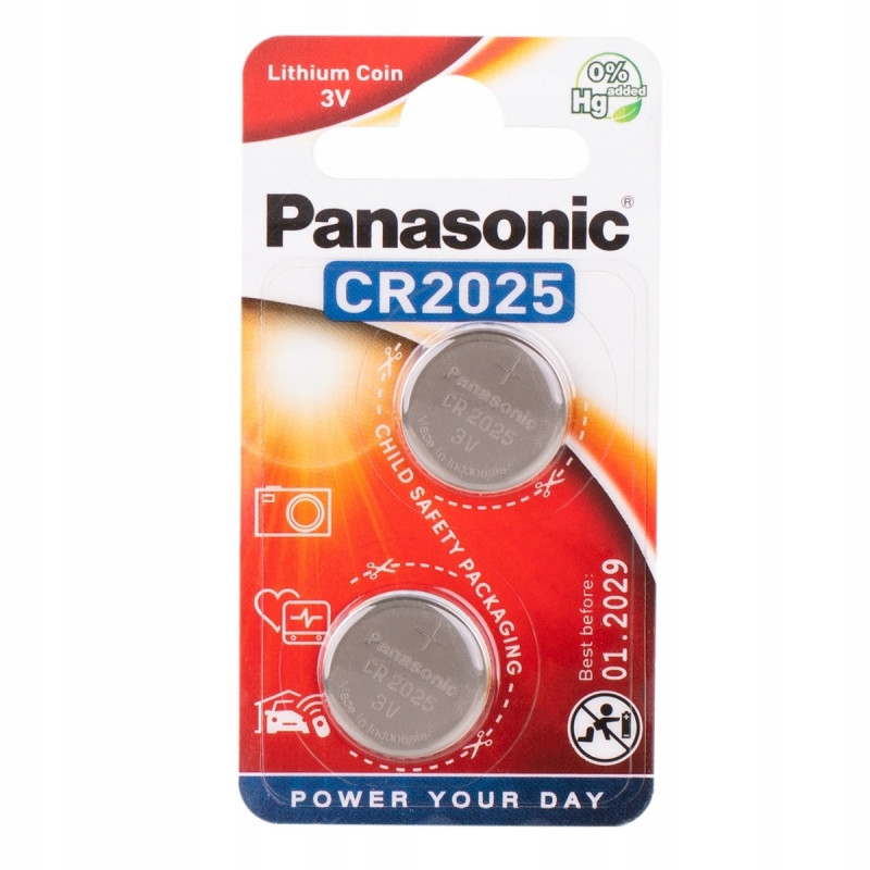 PANASONIC CR2025 - BATERIE LITOWE | 3V | 165mAh | 2 SZTUKI