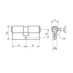 GERDA WK E1 40/40 MOSIĄDZ - WKŁADKA BĘBENKOWA DO ZAMKA DRZWI | 3 KLUCZE