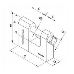 GERDA BRASS LINE T75 - KŁÓDKA TRZPIENIOWA MOSIĄDZ | 3 KLUCZE | KMT7510 | 75mm