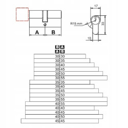 ABUS KD10 MM 45/35G - WKŁADKA Z GAŁKĄ | MOSIĄDZ | 5 KLUCZY