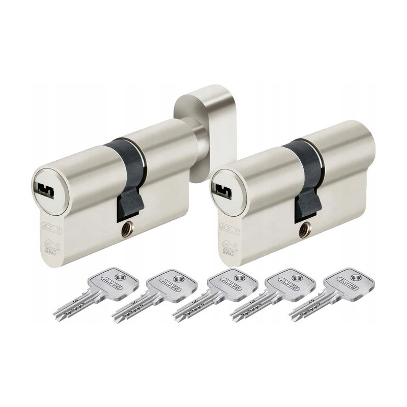 ABUS D10 + KD10 NP 30/35G - KOMPLET WKŁADEK SYSTEMOWYCH | NIKIEL | 5 KLUCZY