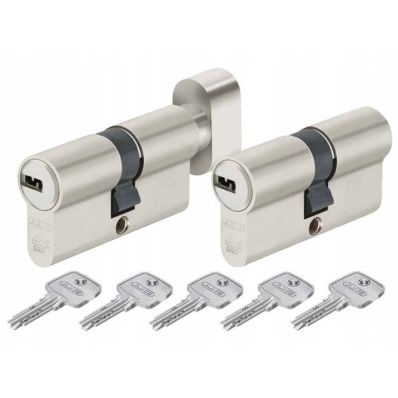 ABUS D10 + KD10 NP 40/50G - KOMPLET WKŁADEK SYSTEMOWYCH | NIKIEL | 5 KLUCZY
