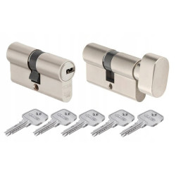 ABUS D10 + KD10 NP 55/40G - KOMPLET WKŁADEK SYSTEMOWYCH | NIKIEL | 5 KLUCZY