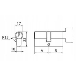 ABUS E45 NP 40/30G - WKŁADKA Z GAŁKĄ | NIKIEL | 3 KLUCZE