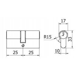 ABUS E45 NP 25/25 - WKŁADKA | NIKIEL | 3 KLUCZE