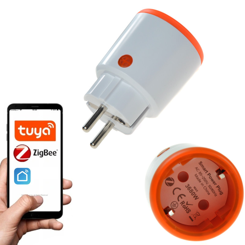 eKluczyki - INTELIGENTNE GNIAZDKO Wi-Fi ZigBee 3.0 | ELEKTRYCZNE | SMART | WTYCZKA | LICZNIK ENERGII | TUYA | SMART LIFE | 16A