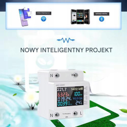 eKluczyki - INTELIGENTNY LICZNIK ENERGII | WATOMIERZ | PRZEKAŹNIK PRĄDU 63A | LCD | TUYA | Wi-Fi